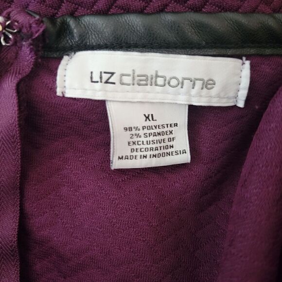 Liz Claiborne Ladies Dress Shift Short Sleeve Round Neck with Pockets Purple XL - Picture 11 of 13